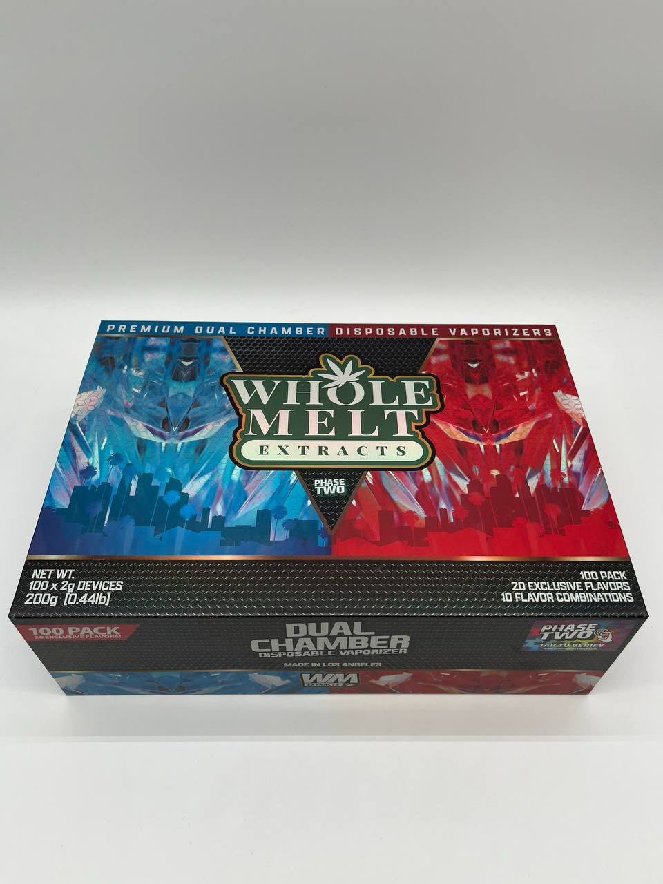 Whole Melt Extracts Phase Two Dual Chamber 2g Disposable Vape (100 Pack) – 20 Flavors Whole Melt Extracts Phase Two Dual Chamber 2g Disposable Vape (100 Pack) – 20 Flavors